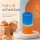 Stumpenkerze mit Farbverlauf Orange-Blau