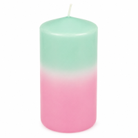 Stumpenkerze mit Farbverlauf Rosa-Mint