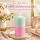 Stumpenkerze mit Farbverlauf Rosa-Mint