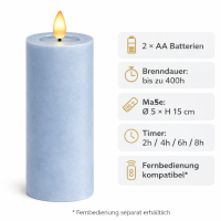 Deluxe Homeart LED Kerze mit Timerfunktion Ice Blue