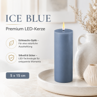 Deluxe Homeart LED Kerze mit Timerfunktion Ice Blue