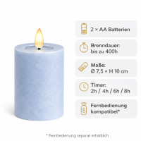 Deluxe Homeart LED Kerze mit Timerfunktion Ice Blue