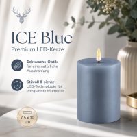 Deluxe Homeart LED Kerze mit Timerfunktion Ice Blue