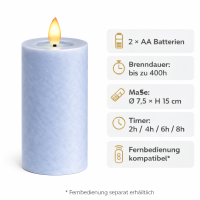 Deluxe Homeart LED Kerze mit Timerfunktion Ice Blue