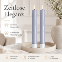 Deluxe Homeart LED Stabkerze mit Timerfunktion Ice Blue