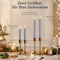 Deluxe Homeart LED Stabkerze mit Timerfunktion Ice Blue