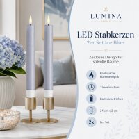 Deluxe Homeart LED Stabkerze mit Timerfunktion Ice Blue