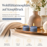 Deluxe Homeart Teelicht 2er Set mit Timerfunktion Ice Blue