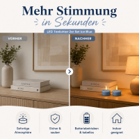 Deluxe Homeart Teelicht 2er Set mit Timerfunktion Ice Blue
