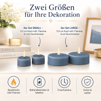 Deluxe Homeart Teelicht 2er Set mit Timerfunktion Ice Blue