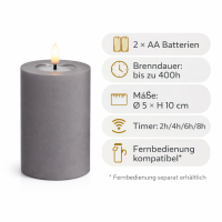 Deluxe Homeart LED Kerze mit Timerfunktion Grau