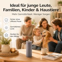 Deluxe Homeart LED Kerze mit Timerfunktion Grau
