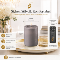 Deluxe Homeart LED Kerze mit Timerfunktion Grau