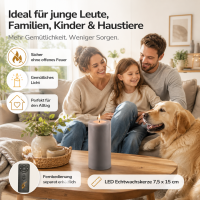 Deluxe Homeart LED Kerze mit Timerfunktion Grau
