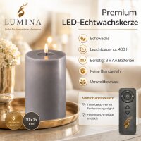 Deluxe Homeart LED Kerze mit Timerfunktion Grau