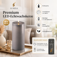 Deluxe Homeart LED Kerze mit Timerfunktion Grau