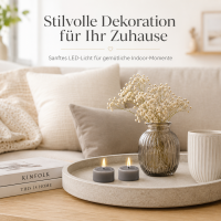 Deluxe Homeart Teelicht 2er Set mit Timerfunktion Grau