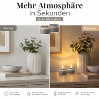 Deluxe Homeart Teelicht 2er Set mit Timerfunktion Grau