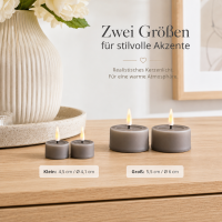 Deluxe Homeart Teelicht 2er Set mit Timerfunktion Grau