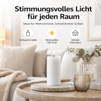 Deluxe Homeart LED Kerze mit Timerfunktion Weiß