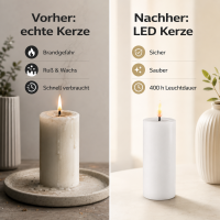 Deluxe Homeart LED Kerze mit Timerfunktion Weiß