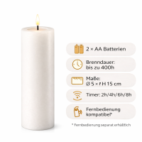 Deluxe Homeart LED Kerze mit Timerfunktion Weiß