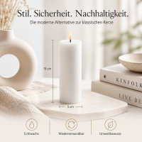 Deluxe Homeart LED Kerze mit Timerfunktion Weiß