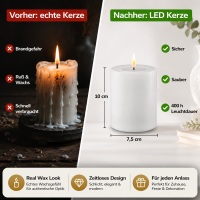 Deluxe Homeart LED Kerze mit Timerfunktion Weiß