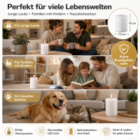 Deluxe Homeart LED Kerze mit Timerfunktion Weiß