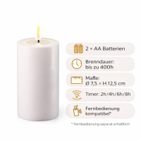 Deluxe Homeart LED Kerze mit Timerfunktion Weiß