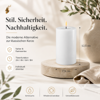 Deluxe Homeart LED Kerze mit Timerfunktion Weiß