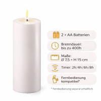 Deluxe Homeart LED Kerze mit Timerfunktion Weiß