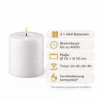 Deluxe Homeart LED Kerze mit Timerfunktion Weiß