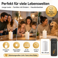 Deluxe Homeart LED Kerze mit Timerfunktion Weiß
