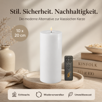 Deluxe Homeart LED Kerze mit Timerfunktion Weiß