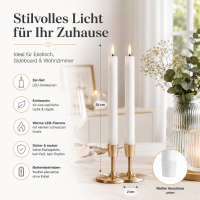 Deluxe Homeart LED Stabkerze mit Timerfunktion Weiß