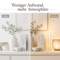Deluxe Homeart LED Stabkerze mit Timerfunktion Weiß
