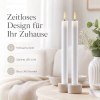 Deluxe Homeart LED Stabkerze mit Timerfunktion Weiß
