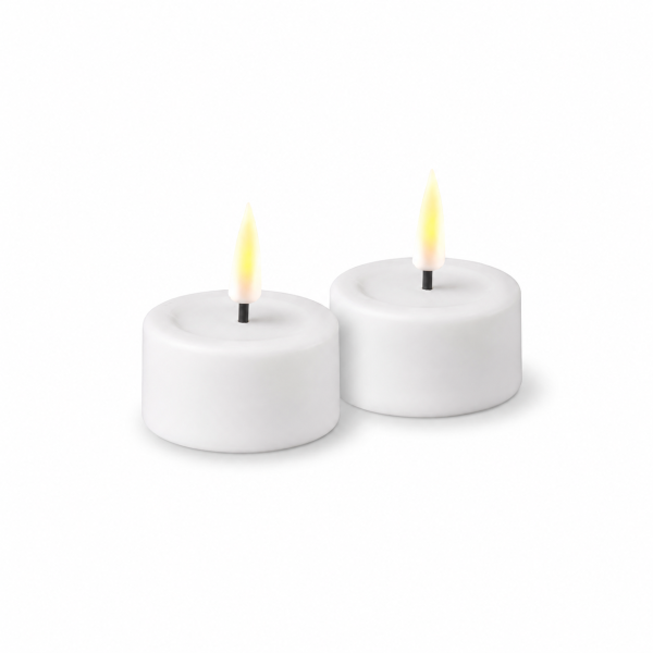 Deluxe Homeart Teelicht 2er Set mit Timerfunktion Weiß