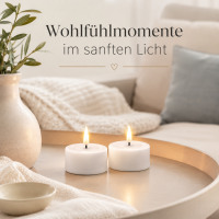 Deluxe Homeart Teelicht 2er Set mit Timerfunktion Weiß