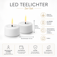 Deluxe Homeart Teelicht 2er Set mit Timerfunktion Weiß