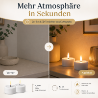 Deluxe Homeart Teelicht 2er Set mit Timerfunktion Weiß