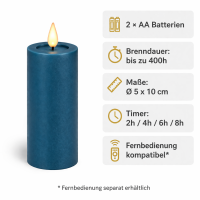 Deluxe Homeart LED Kerze mit Timerfunktion Petrol