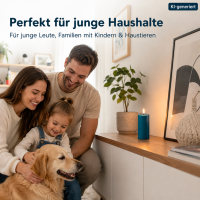 Deluxe Homeart LED Kerze mit Timerfunktion Petrol