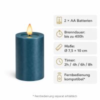 Deluxe Homeart LED Kerze mit Timerfunktion Petrol