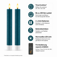 Deluxe Homeart LED Stabkerze mit Timerfunktion Petrol