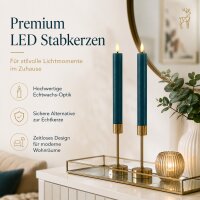 Deluxe Homeart LED Stabkerze mit Timerfunktion Petrol