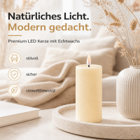 Deluxe Homeart LED Kerze mit Timerfunktion Creme
