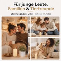 Deluxe Homeart LED Kerze mit Timerfunktion Creme