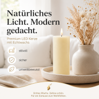 Deluxe Homeart LED Kerze mit Timerfunktion Creme
